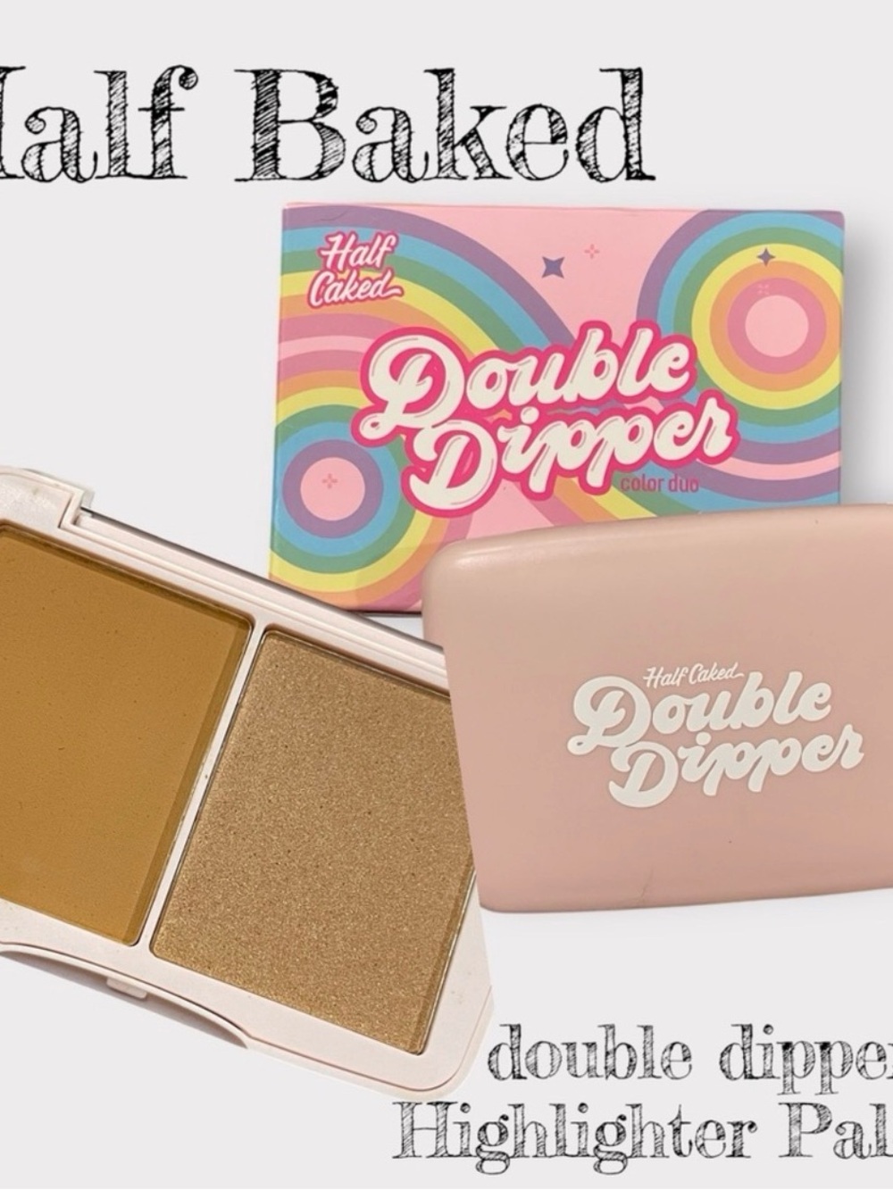 Half Caked Double Dipper Bronzer & Highlighter Duo - Brown